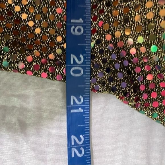 Vintage 70s 80s Eva Laurel Womens blouse sequins gold multiple size 8P USA Made - Picture 8 of 8